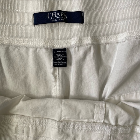 Chaps Women's White Cotton Drawstring Waist Capri Pants. Sz 3X - Picture 11 of 15